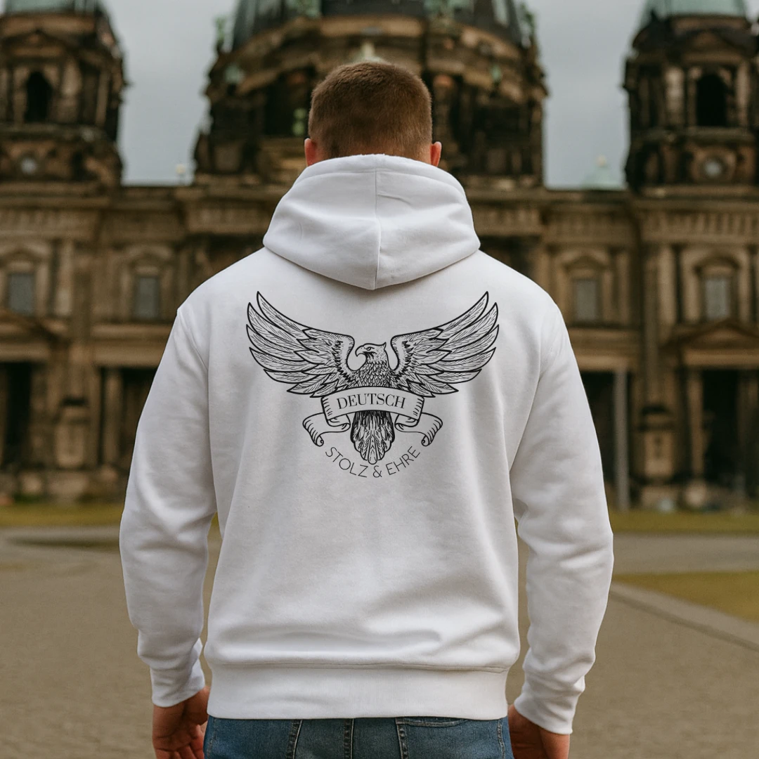 Hoodie, Shirt, Europae Fortis – Deutsch, Stolz, Ehre – WEIß