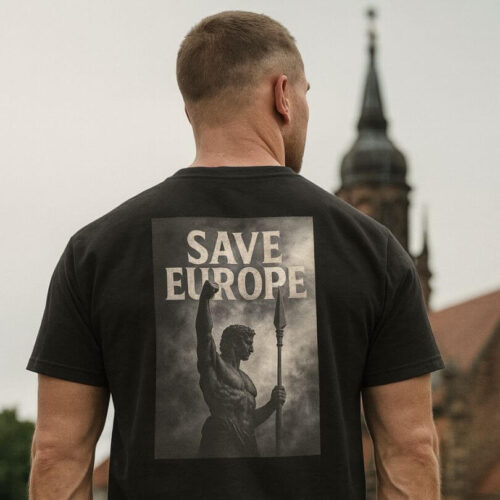 T-Shirt, Shirt, Europae Fortis - Safe Europe - schwarz