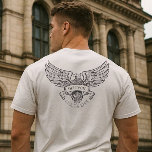 T-Shirt, Shirt, Europae Fortis – Deutsch, Stolz, Ehre – WEIß