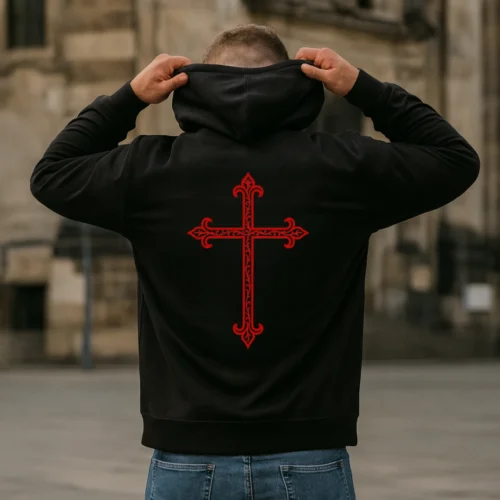 Hoodie, Shirt, Make Europe Great Again - Kreuz christlich, Christentum - schwarz