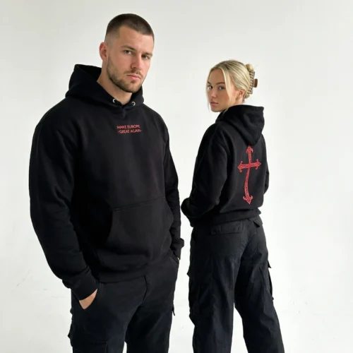 Hoodie, Shirt, Make Europe Great Again - Kreuz christlich, Christentum - weiß