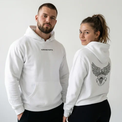 Hoodie, Shirt, Europae Fortis – Deutsch, Stolz, Ehre – WEIß