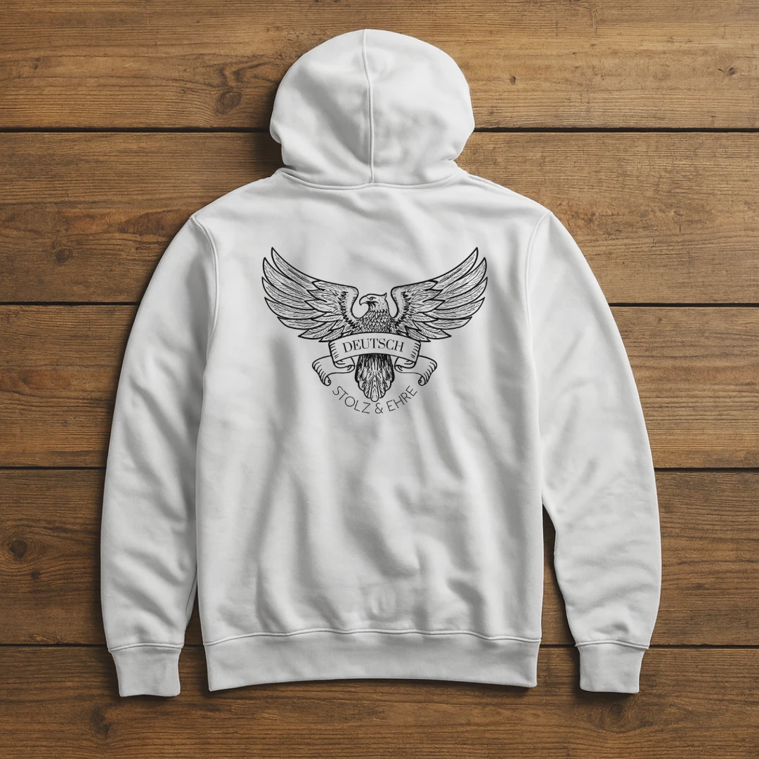 Hoodie, Shirt, Europae Fortis – Deutsch, Stolz, Ehre – WEIß