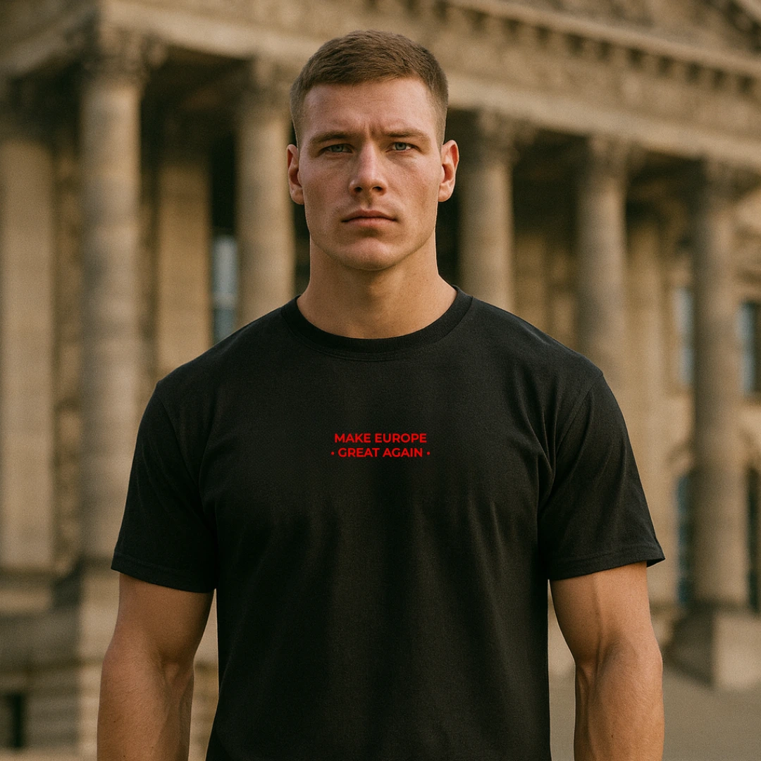 T-Shirt, Shirt, Make Europe Great Again - Kreuz christlich, Christentum - schwarz