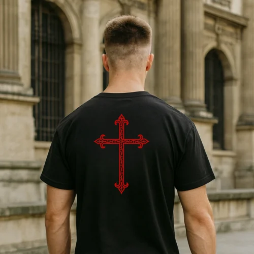 T-Shirt, Shirt, Make Europe Great Again - Kreuz christlich, Christentum - schwarz
