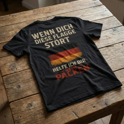 Hoodie, T-Shirt, Shirt, wenn dich diese flagge stört, helfe ich dir beim Packen, deutschland - schwarz